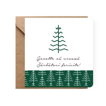 Felicitare de Craciun, Genette's Ideas, Model Personalizat Verde, 130x130 mm Felicitare de Craciun, Genette's Ideas, Model Personalizat Verde, 130x130 mm