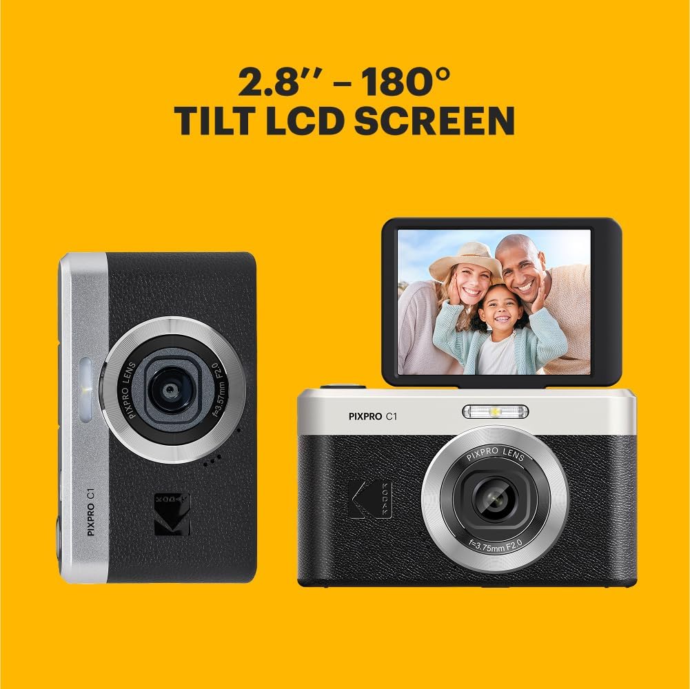 Pachet Aparat Foto KODAK PIXPRO C1 Retro Vlogging Camera – Full HD