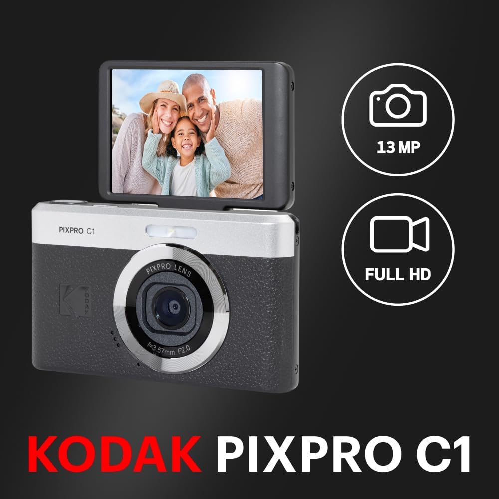 Pachet Aparat Foto KODAK PIXPRO C1 Retro Vlogging Camera – Full HD