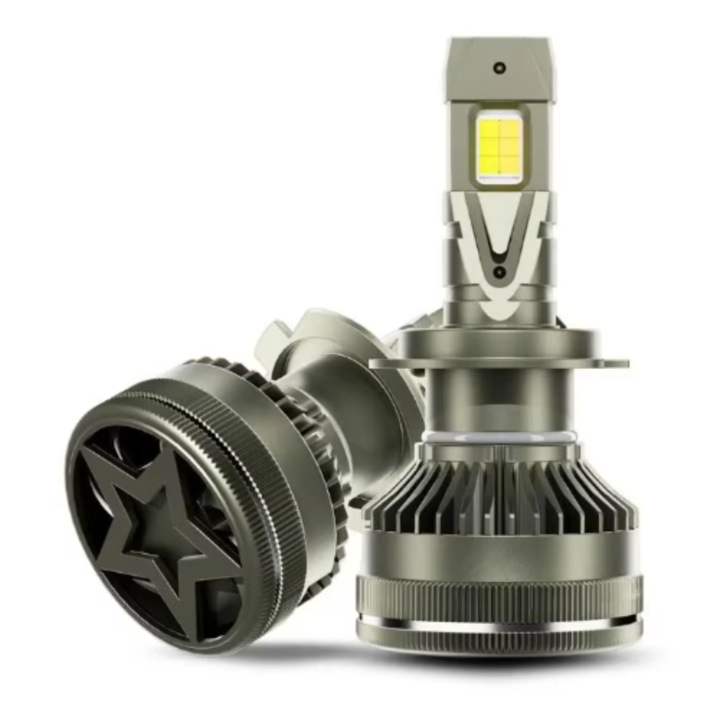 Комплект 2x LED крушки за кола H7 INELAG, 210W 27000LM Бяло/Жълто, Управление чрез приложение/Super Canbus