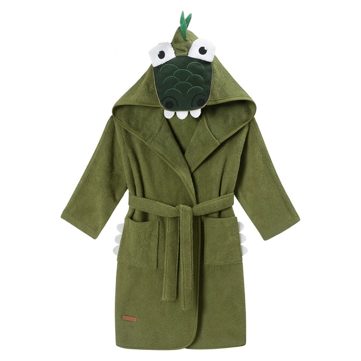 Детски памучен халат Spalno Belio.bg Дизайнерска Приказка, зелен, 13/14 години