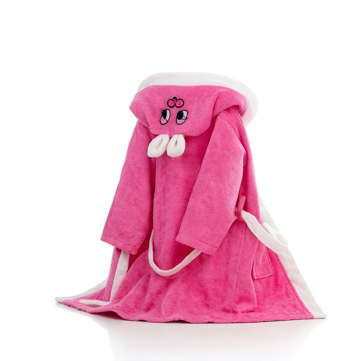 Детски памучен халат Spalno Belio.bg Зайче Уют, розово, 9/10 години