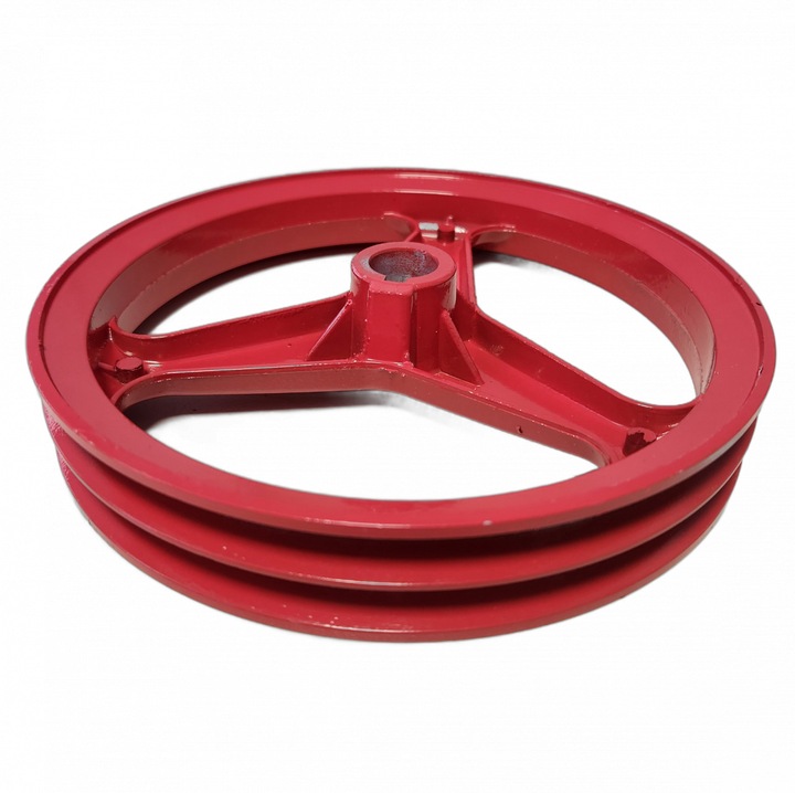 Fulia dubla din aluminiu, ax 20 mm, diametru 205 mm