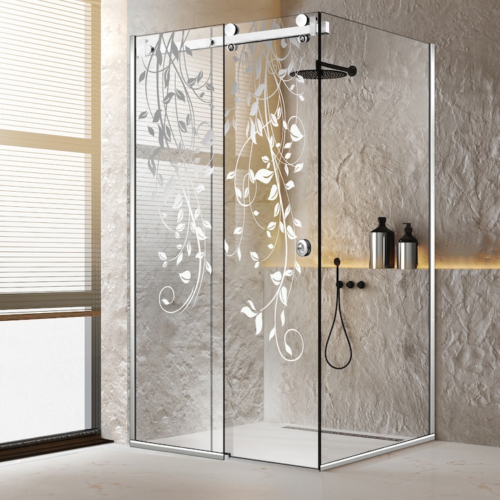 Cabina dus cu usa glisanta Glissando Pure Inox, model Dance incolor, feronerie full inox, sticla clara, securizata, 90x110 cm, inaltime 205 cm