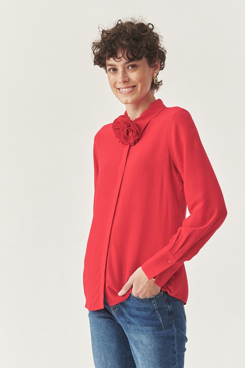 TATUUM, Camasa regular-fit cu model uni, Coral