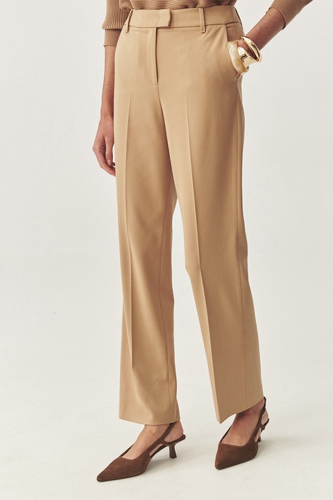 TATUUM, Pantaloni regular-fit cu buzunare laterale, Maro nisip