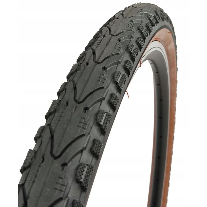 Anvelopa bicicleta Kenda KHAN K935, 26x1.75, neagră cu bandă maro