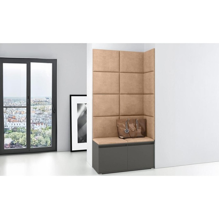 Cuier Hol Max 2 Culoare Bej inchis cu Grafit 100x170x40 cm