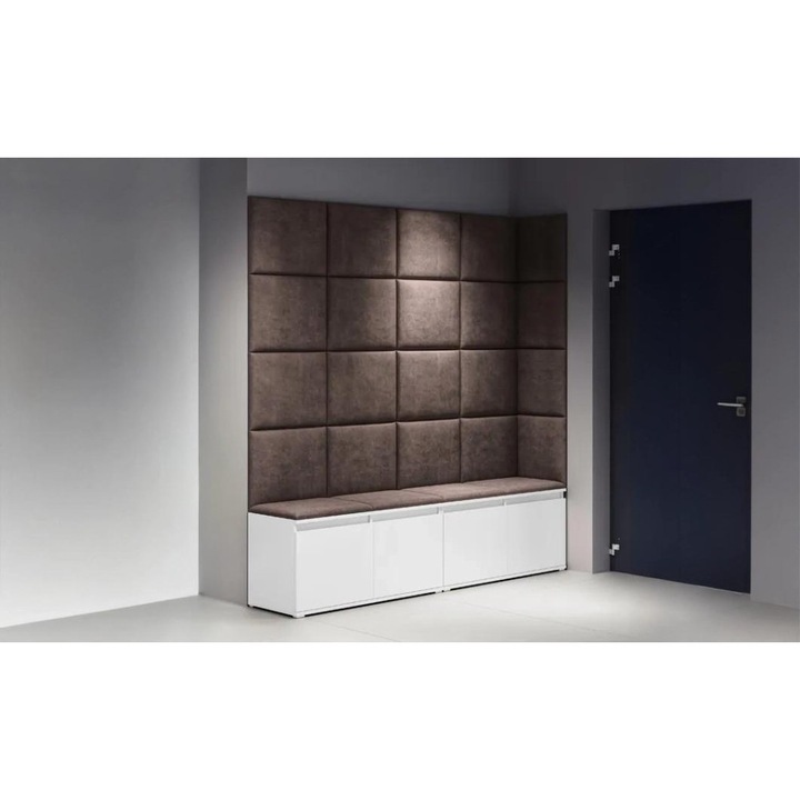 Cuier Hol Max 3 Culoare Maro inchis cu Alb 100x170x40 cm