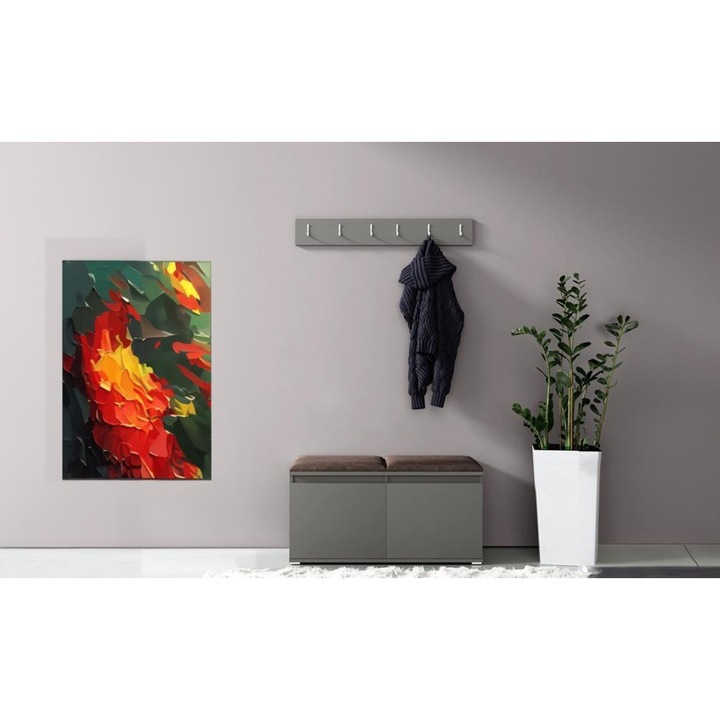 Cuier Hol Max 5 Culoare Maro inchis cu Grafit 100x40 cm