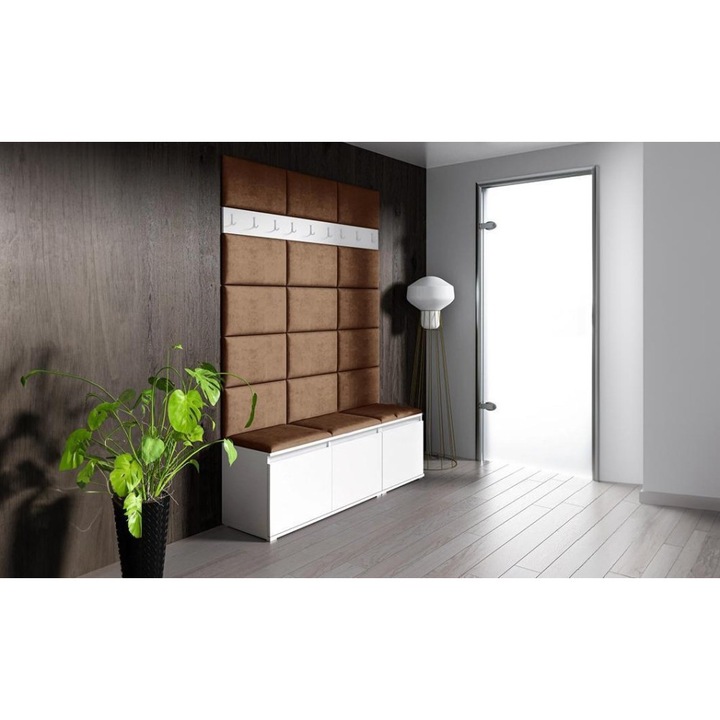 Cuier Hol Max 6 Culoare Bej inchis cu Alb 150x215x40 cm