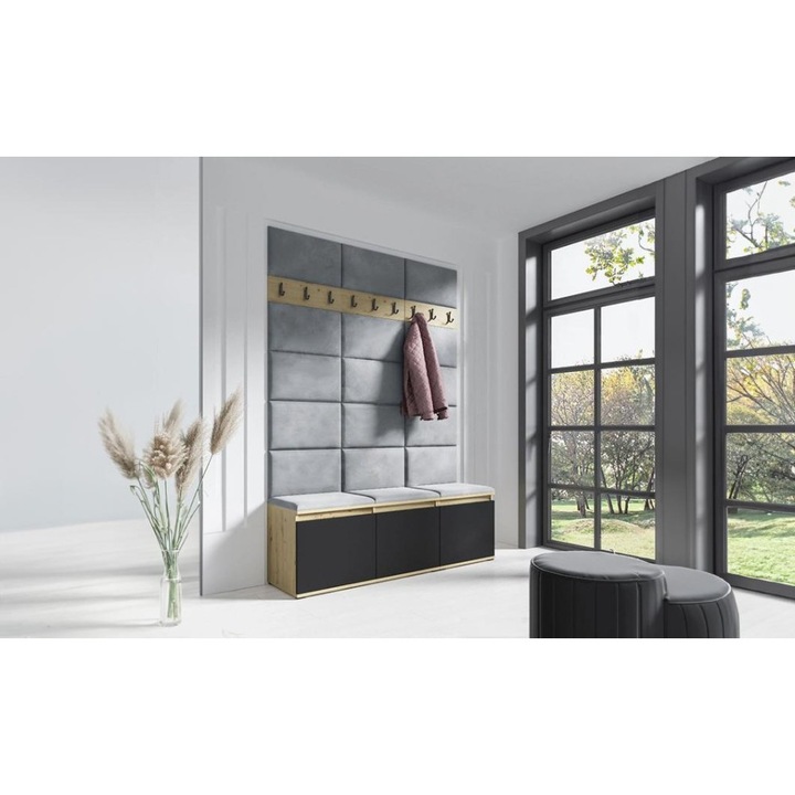 Cuier Hol Max 6 Culoare Gri cu Artisan 150x215x40 cm