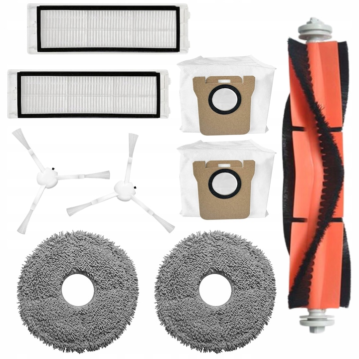 Set accesorii pentru aspirator robot AreoSe, perie principală, 2x perii laterale, 2x filtre HEPA, multicolor, 20.1x15x4.9x1.5x6.5x13.5x11x13x19 cm