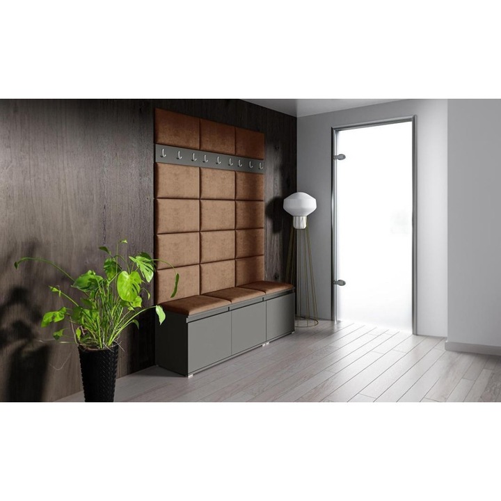 Cuier Hol Max 6 Culoare Bej inchis cu Grafit 150x215x40 cm