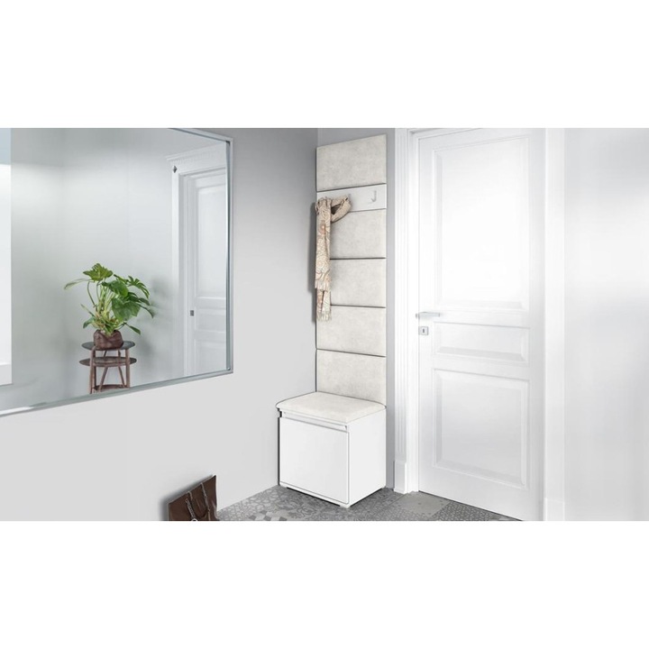 Cuier Hol Max 7 Culoare Crem cu Alb 50x215x40 cm