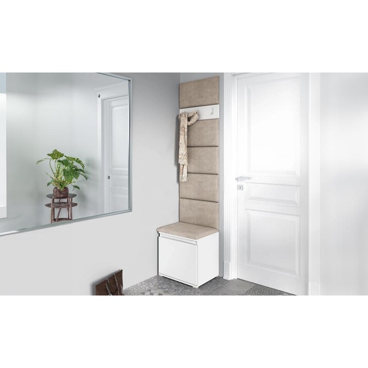 Cuier Hol Max 7 Culoare Bej inchis cu Alb 50x215x40 cm