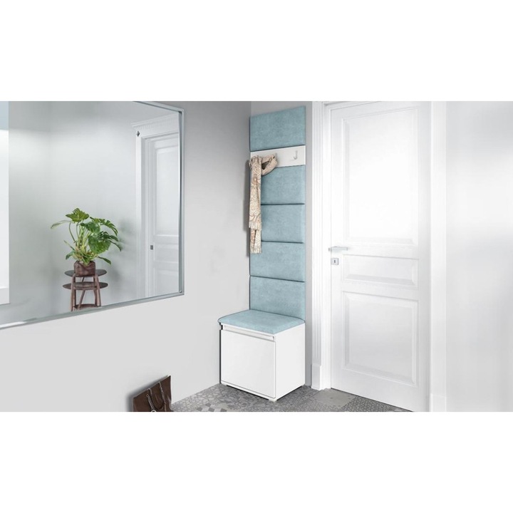 Cuier Hol Max 7 Culoare Gri Perlat cu Alb 50x215x40 cm