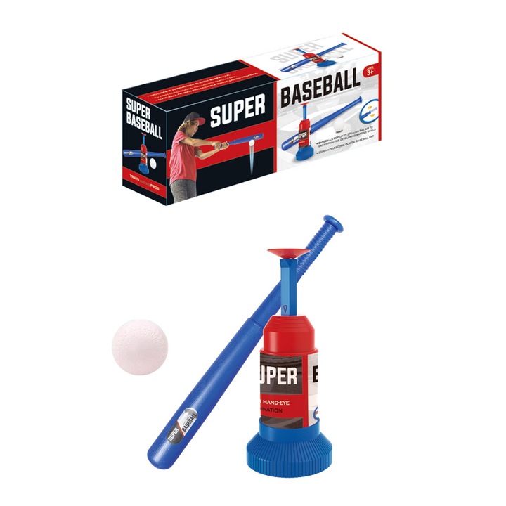 Set de jucarii de baseball pentru copii, set de jucarii automate cu bata de baseball, potrivit pentru joaca in aer liber
