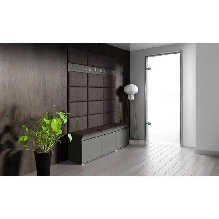 Cuier Hol Max 6 Culoare Maro inchis cu Grafit 150x215x40 cm