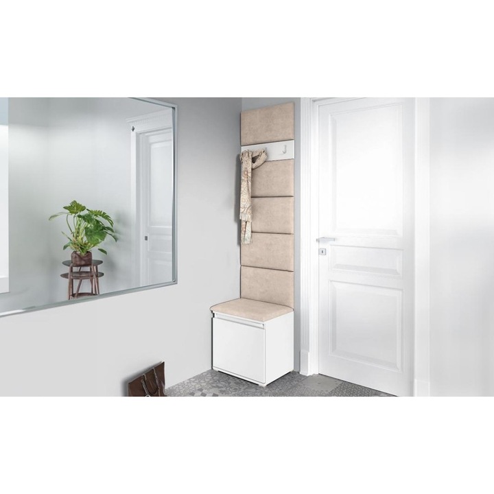 Cuier Hol Max 7 Culoare Bej cu Alb 50x215x40 cm