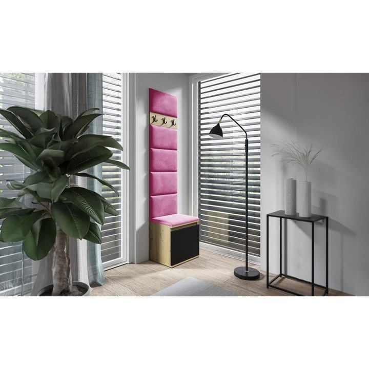 Cuier Hol Max 7 Culoare Roz cu Artisan 50x215x40 cm