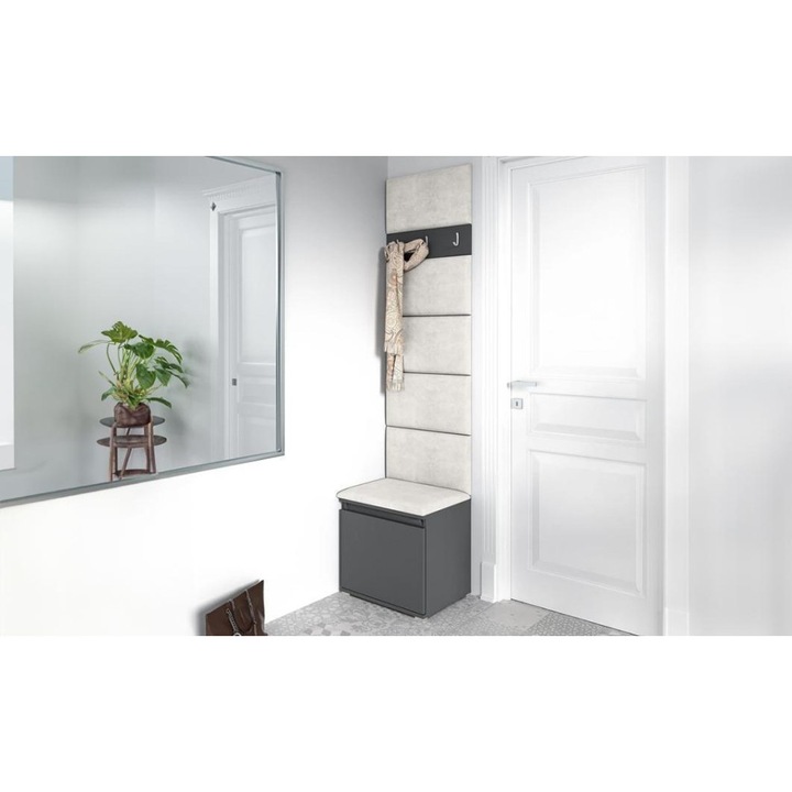 Cuier Hol Max 7 Culoare Crem cu Grafit 50x215x40 cm