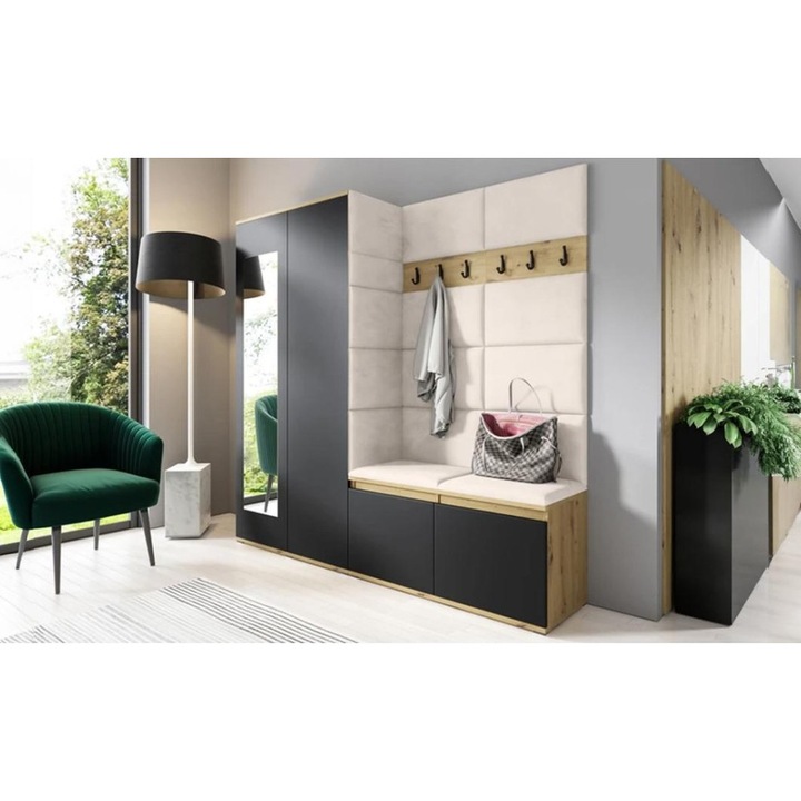 Cuier Hol Max 8 Culoare Crem cu Artisan 190x185x40 cm