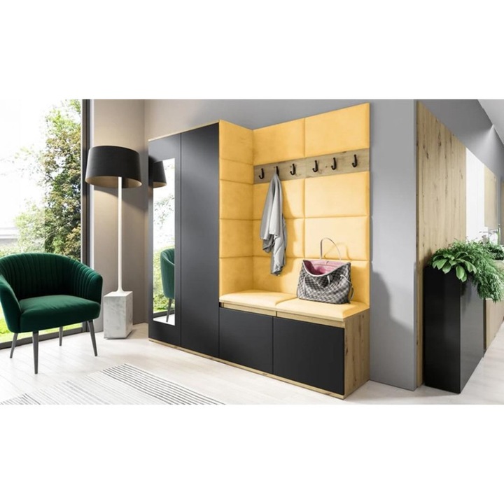 Cuier Hol Max 8 Culoare Galben cu Artisan 190x185x40 cm