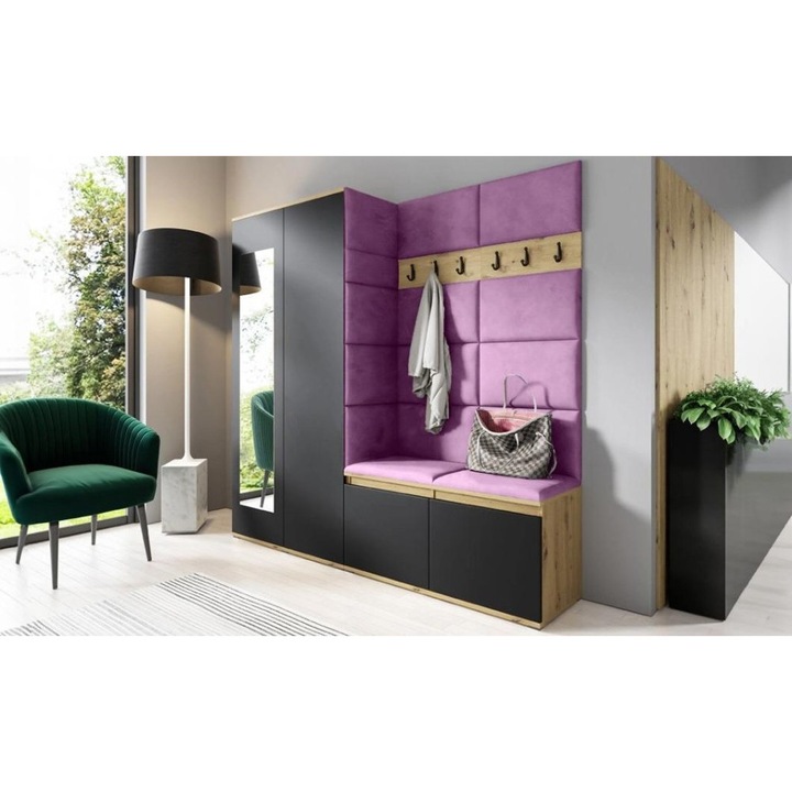 Cuier Hol Max 8 Culoare Mov cu Artisan 190x185x40 cm