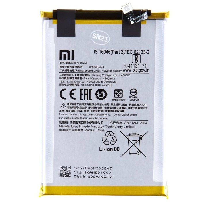 BN56 Xiaomi eredeti akkumulátor 5000mAh (Service Pack)