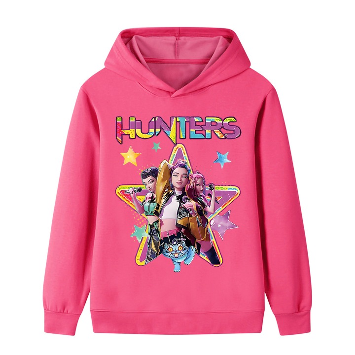 Суичър с щампа Witch Hunter, розов