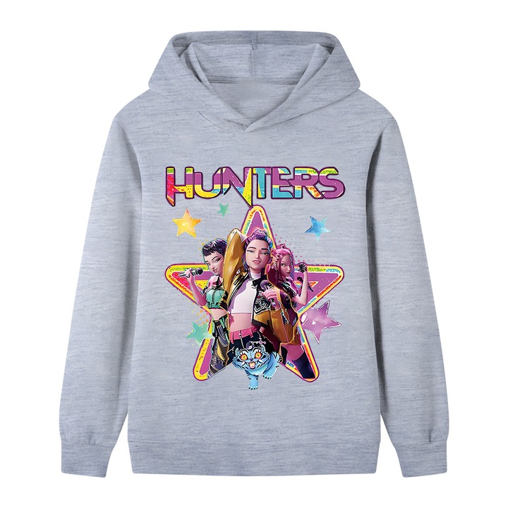 Суичър с щампа „Witch Hunter“, сив
