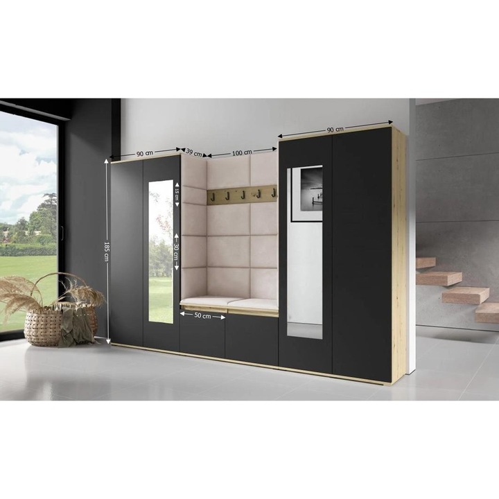 Cuier Hol Max 10 Culoare Bej cu Artisan 280x185x40 cm