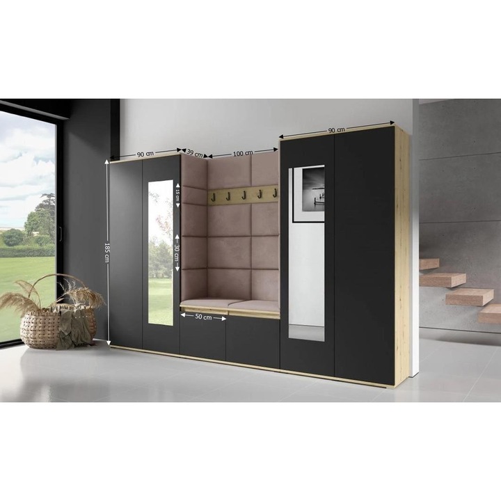 Cuier Hol Max 10 Culoare Maro cafeniu cu Artisan 280x185x40 cm