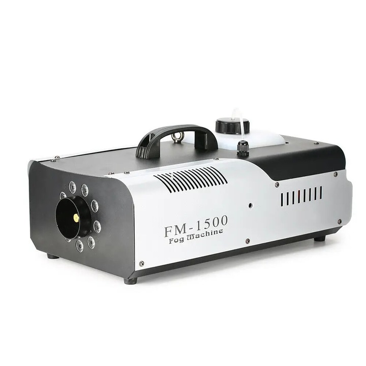 Masina de fum 3In1, LED RGB, Control wireless si DMX, 1500W, Culoare Negru