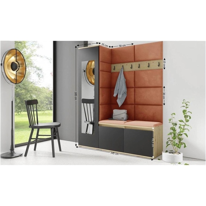 Cuier Hol Max 14 Culoare Bronz cu Artisan 145x185x40 cm