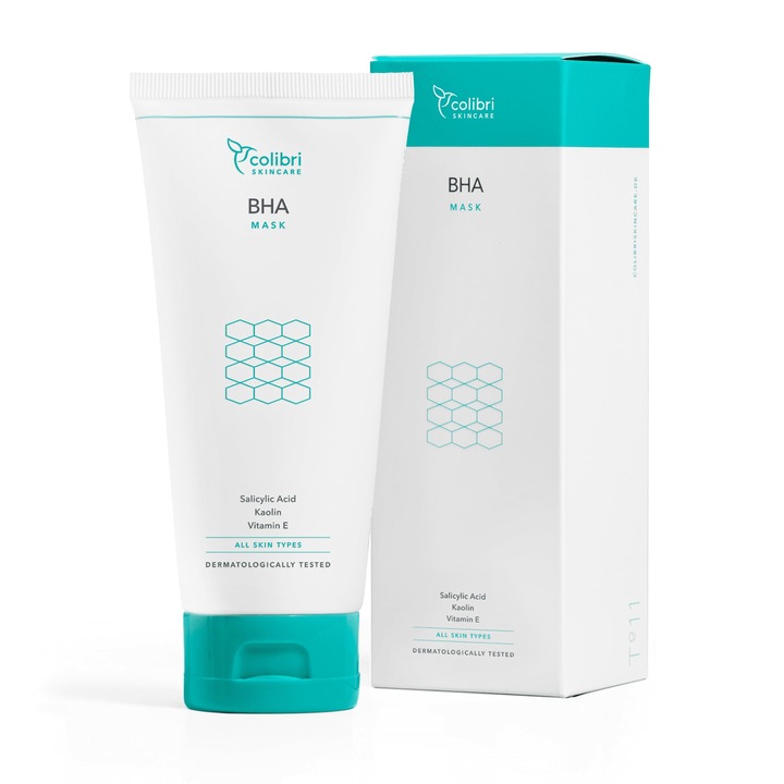 Masca facială Colibri Skincare 150ml, carbune activ, acid salicilic, pentru ten gras