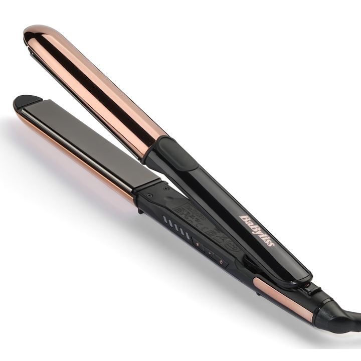 BaByliss Straight And Curl Brilliance hajegyenesítő, titán, 5 hőmérséklet-beállítás, elektrosztatikus töltés elleni védelem