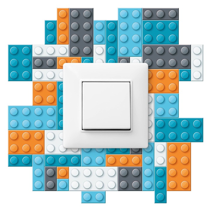 Sticker Muralo Pentru Intrerupator Blocuri 20x20 Lego Camera Copil
