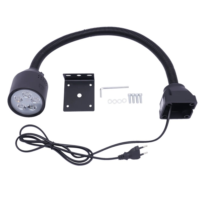 Lampa de lucru LED portabilă, 5W, iluminare puternică, neagră, 19.69 inch