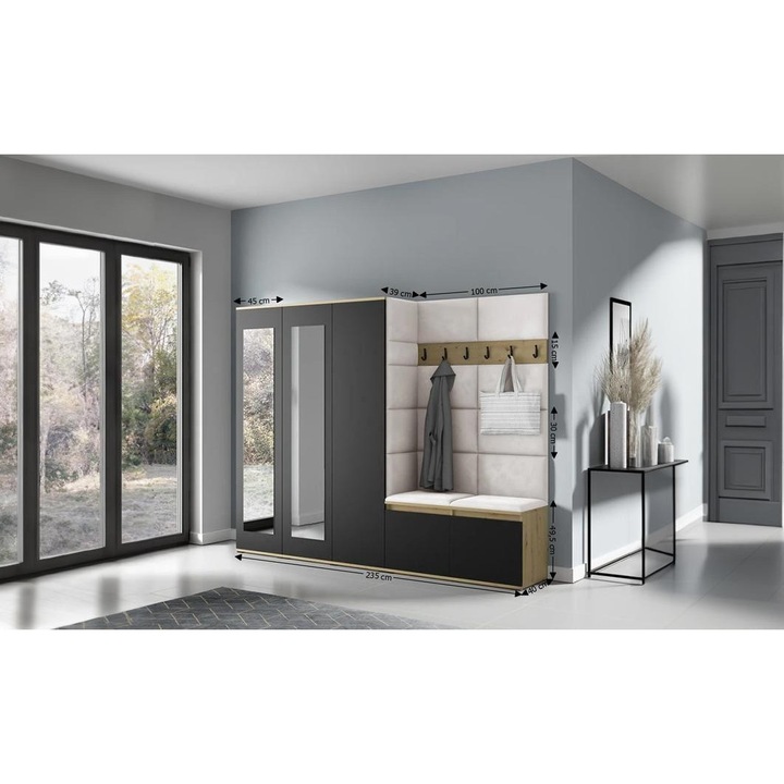 Cuier Hol Max 15 Culoare Crem cu Artisan 235x185x40 cm