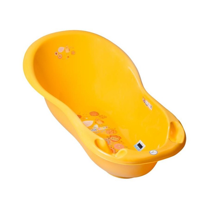 Cadita copii 86 cm Folk Galben cu senzor de temperatura