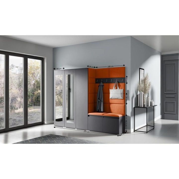 Cuier Hol Max 15 Culoare Bronz cu Grafit 235x185x40 cm