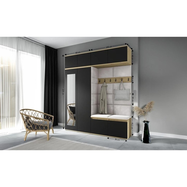 Cuier Hol Max 16 Culoare Crem cu Artisan 190x225x40 cm