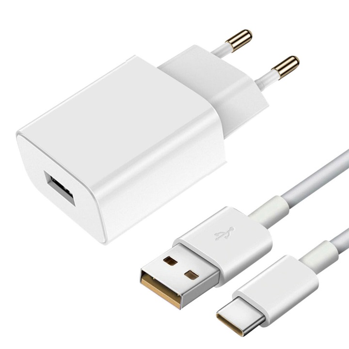 Tabletatöltő, 33W, BoostCharge Plus, Adaptív gyorstöltés, Túlfeszültség-védelem, USB Type C kábel, 3A, Fehér