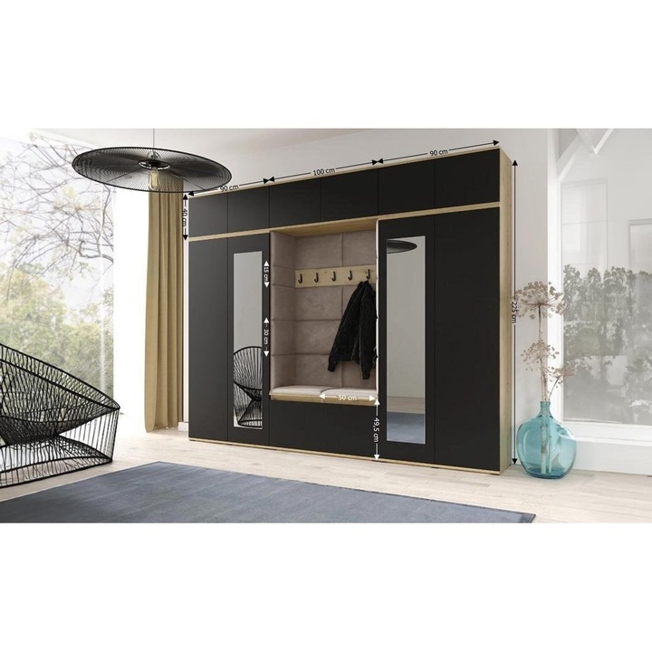 Cuier Hol Max 17 Culoare Gri antracit deschis cu Artisan 280x225x40 cm