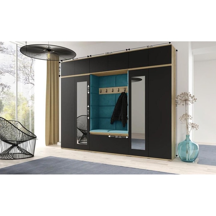 Cuier Hol Max 17 Culoare Albastru deshcis cu Artisan 280x225x40 cm