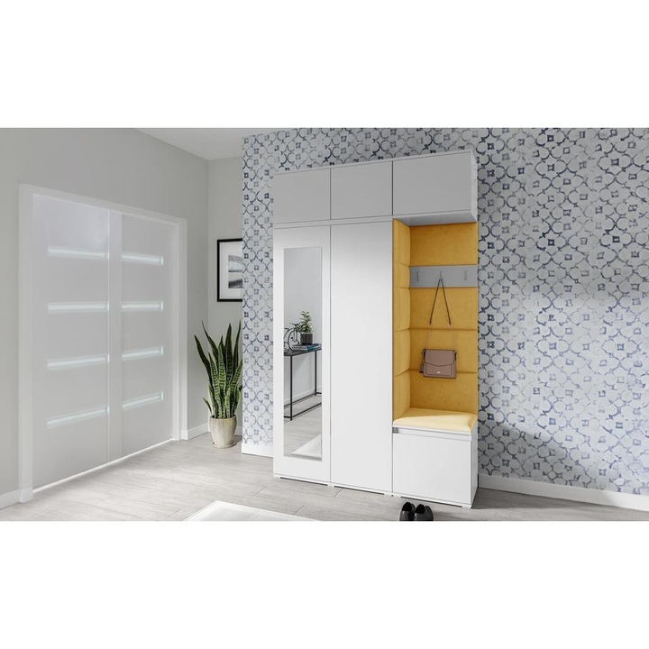 Cuier Hol Max 18 Culoare Galben cu Alb 140x225x40 cm