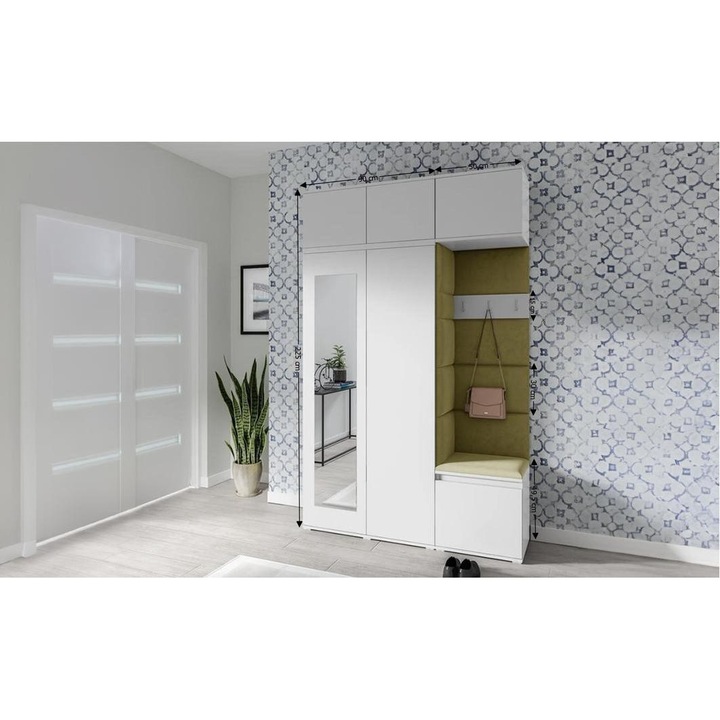 Cuier Hol Max 18 Culoare Verde iarba cu Alb 140x225x40 cm