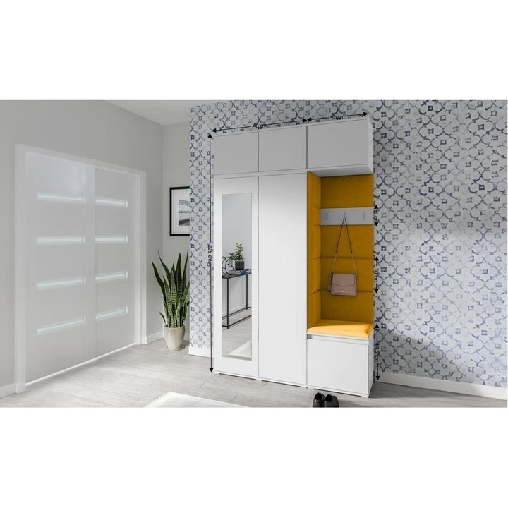 Cuier Hol Max 18 Culoare Galben mustar cu Alb 140x225x40 cm